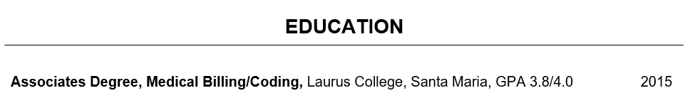 Laurus Resume Work Education Example